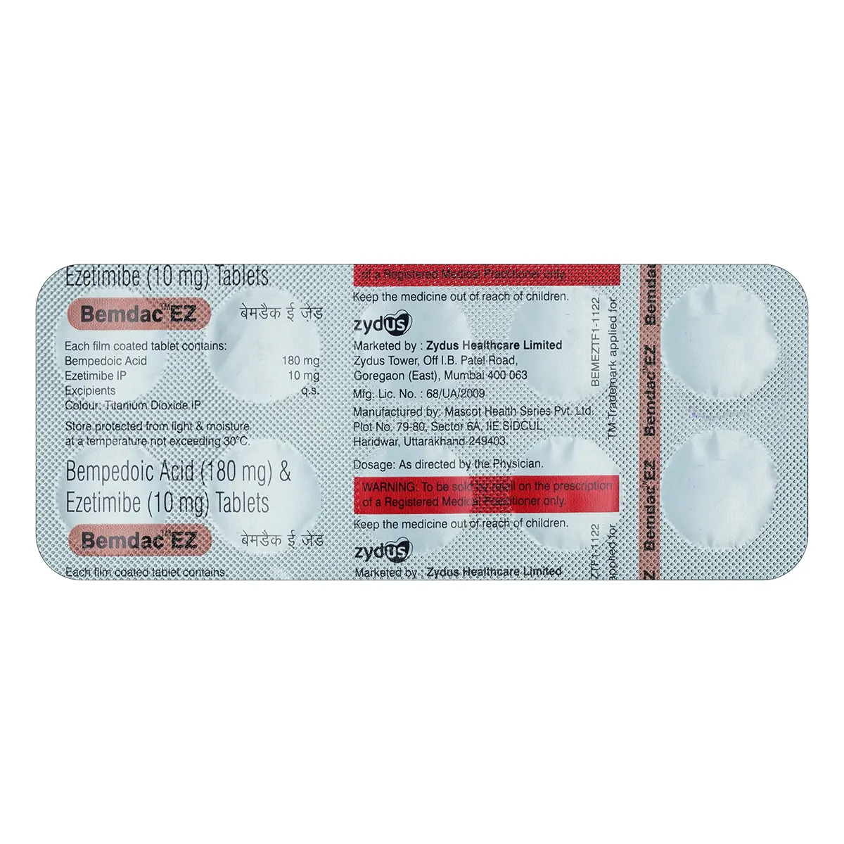 Bemdac EZ 180mg/10mg Tablet